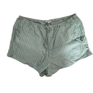 Madewell Teal and White Striped Shorts
